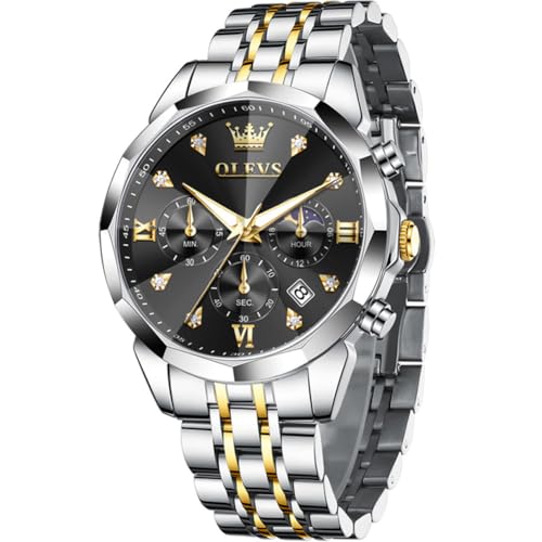 Montre pour homme OLEVS en acier inoxydable et quartz analogique