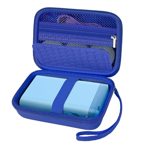 Image of Comecase Case Compatible with Nelko P21 / for Phomemo D30 D35 Label Maker Machine, for JADENS D11 / for SUPVAN Mini Labeler Sticker, Labler Maker Storage for Tape&Accessories (Deep Blue)