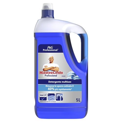 Mastro Lindo PRO Detergente Multiuso, 5L, Rimuove Lo Sporco Più Ostinato Il 40% Più Velocemente