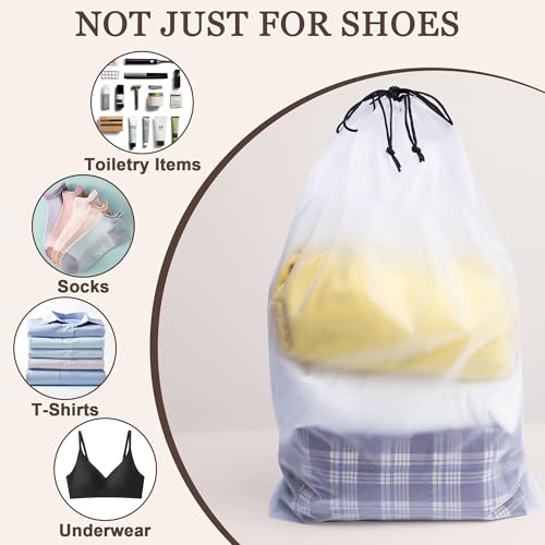 BOFOHO Reusable PEVA Drawstring Shoe Bags