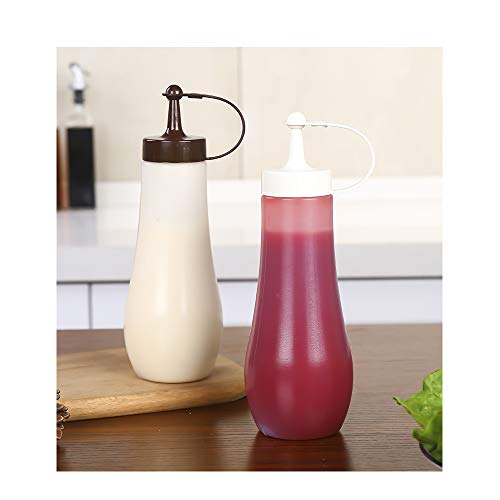 FRYH Botellas de salsa de plástico exprimibles con tapa para aderezos de cocina, modelo B 5