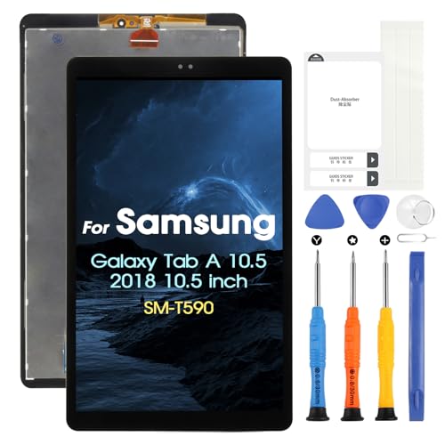 Pantalla LCD para Samsung Galaxy Tab A 10,5 pulgadas, para Samsung Galaxy Tab A 10.5 SM T590 LCD Pantalla Táctil Digitazer Assembly Reemplazo de Pantalla con Kit de reparación (negro)