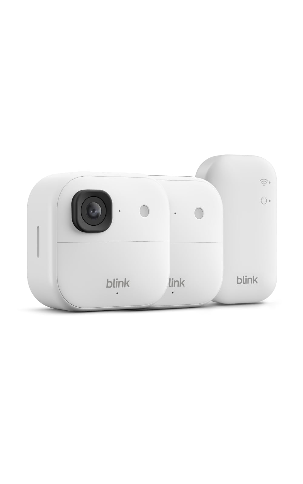 Blink Outdoor Camera 2K+ (newest gen) — Wireless smart security camera, 2K video resolution, enhanced audio, up to two-year battery. Sync Module Core included — 2 camera system, White