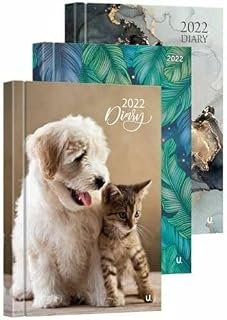 MantraRaj 2022 A5 Week to View Patterned Diary Hardback Casebound Clear Daily Plan For Week Days (MARBLE)