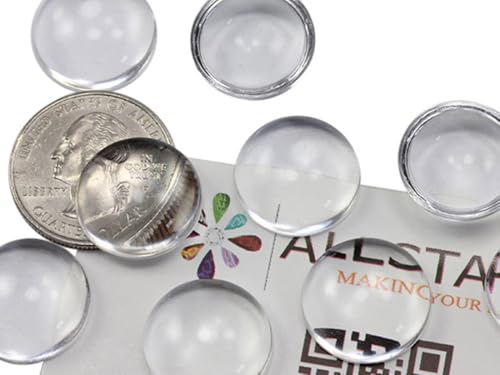 Allstarco 18mm Round Clear Magnifying Acrylic Cabochons, Plastic Gems for Jewelry Making, DIY Earrings, Pendants - 25 Pieces