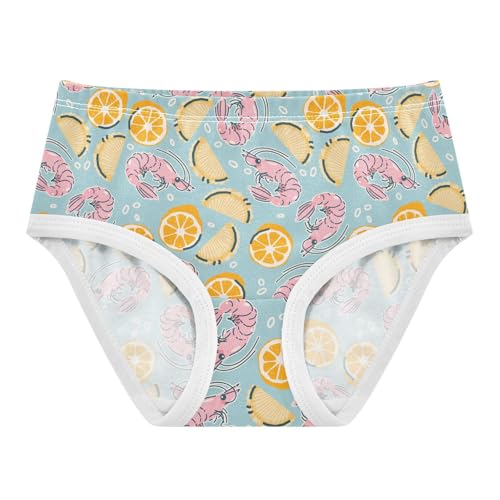 Girls' Underwear Shrimp Lemon Cotton Stretch Comfort Toddler Panties