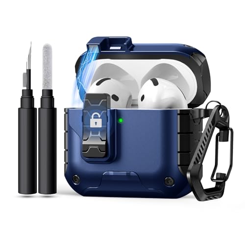 Coque magnétique pour AirPods 4 anti-perte avec kit nettoyage et verrouillage
