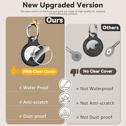 Wasserdicht for Apple Airtag Holder hülle with Lock, Airtag Anhänger Schlüsselanhänger Case with Keychain for Luggage/Bicycles/Pets-(Black) – Bild 5