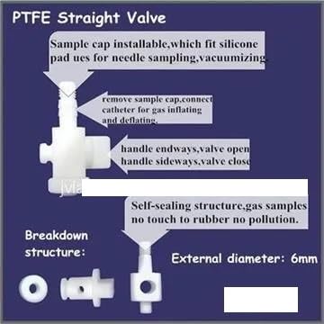 1PCS PVF Sampling Bags for Solid VOCs Detection with PTFE Valve - 0.5L to 10L Options Available(4L)