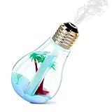 Number-One Cool Mist Ultrasonic Humidifier, Blub Micro Landscape Design 400ml Personal Air Humidifier Ultra Quiet Air Diffuser with 7-Color Changing Night Light for Office Home Bedroom Living Room