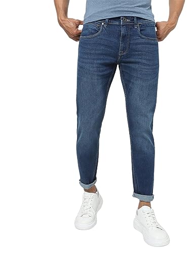 Image of THE COLLECTION Men Slim Mid Rise Blue Jeans