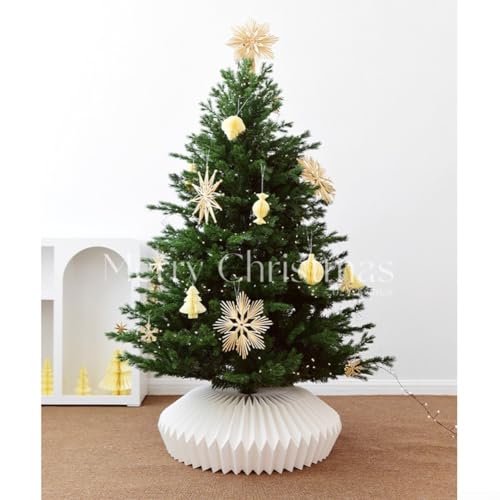 Jupe de sapin origami blanc 60cm pliable gain de place