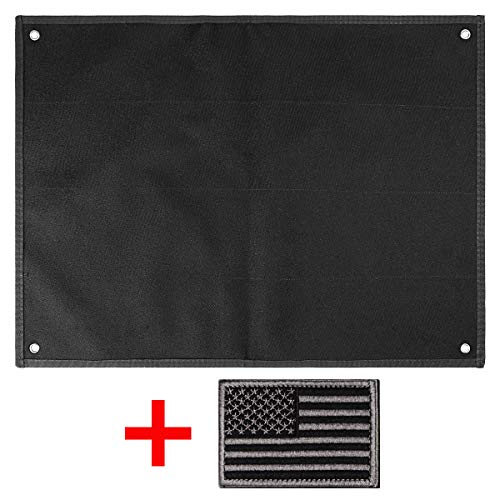 IronSeals Tactical Board Patch Organizer Holder Display with Loop Surface, Steel Ring and Flag Patch(S: 60 x 45 cm/ 23.6\" x 17.7\", Black + Flag Patch) - Thumbnail 7