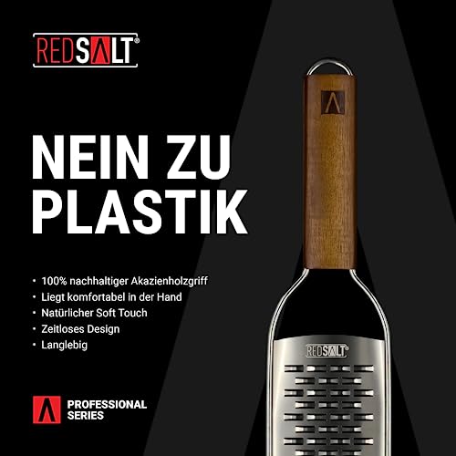 REDSALT® Premium Ribbon Grater with Wooden Handle, Natural Acacia Wood, Single Ribbon Blade - Image 4
