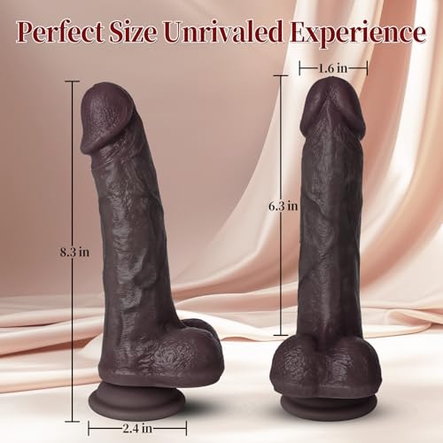 Image of Sex Toys Realistic Silicone Dildo, 8.3 inch Soft Lifelike Silicone Dildo for Anal & G-spot Stimulation with Strong Suction Cup for Hands-Free, Long Thick Dildo Adult Sex Toys for Women, Men & Couples