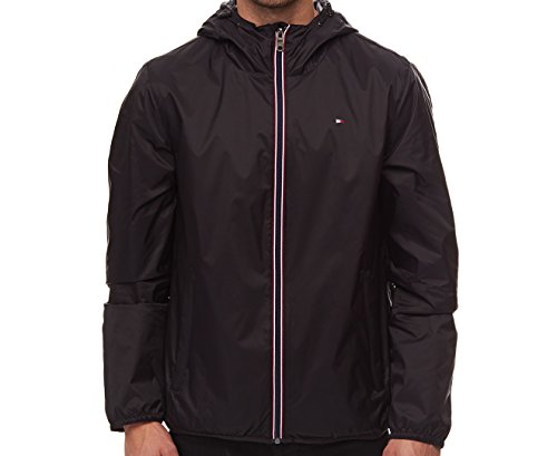 Image of Tommy Hilfiger Men's Lightweight Active Water Resistant Hooded Rain Jacket