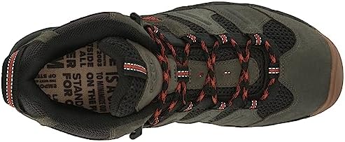KEEN Men's Headout Mid Height Waterproof All Terrain Hiking Boots, Black Olive/Fossil Orange, 8.5 | Image 4