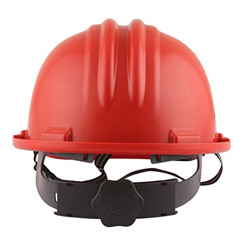 Image of KARAM PN581 Safety Industrial Helmet for Men | Light Weight with Ratchet Type Adjustment | Comfortable Fit & Durable Hard Hat | EN Certified | Red