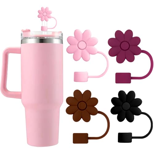 SEMATA Mixed Color Straw Covers Toppers for Stanley Cups(4 PCS)