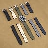 Onthelevel Sailcloth Rubber Watch Strap 18mm 20mm 22mm Water Resistant Oxford Fabric With Silicone Hybrid Watchband Replacement For Men's Wristband, Black, 20mm #5