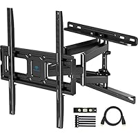 PERLESMITH TV Wall Mount Full Motion for Most 32-55 Inch Flat/Curved TVs with Swivels, Tilts & Extends, Dual Articulating Arms Wall Mount TV Bracket Supports TV up to 99 lbs, Max VESA 400x400