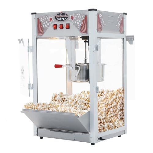 Majestic Popcorn Machine - 16oz Stainless Steel Kettle Makes up to 96 Cups - Electric Popcorn Popper Machine with Scoop, Measuring Cups, Serving Bags and Buckets by Superior Popcorn Company