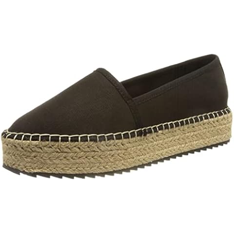 Tommy Jeans Women's Flatform Espadrille Slipper, Black, 6.5 UK Cover