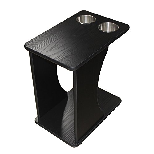 AGS American Gaming Supply Wooden Poker Side Game Table for Food and Drinks