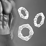 VAEIORP 3 Penisringe Penisring-Set mit Perlen für festere Erektionen, Penis- und Hodenringe für Männer, perfekte Passform, Sexspielzeug für Paare (Transparente Farbe)