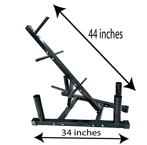 Image of Protoner Olympic Bar and Weight Plates Storage Rack, Plate Stand and bar Holder, Weight Plate Rack with Barbell Holders, Weight Plate Tree Compact Exercise Equipment Storage Rack