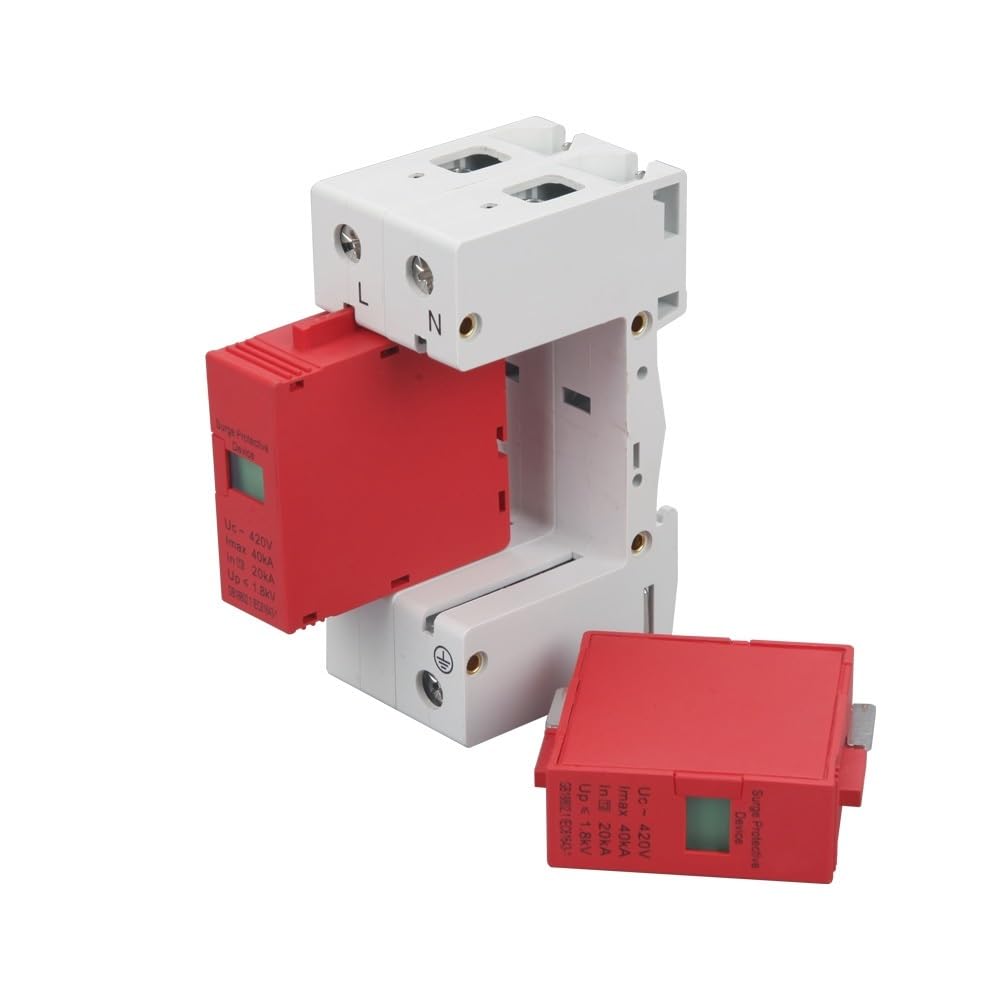 1 dispositivo di protezione contro le sovratensioni di potenza, scaricatore SPD, a bassa tensione, 1/2/3/4 poli, 240 V, 380 V, 1000 V, protezione di tensione (2P, DC1000 V 30-60 KA)
