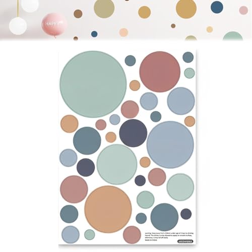 140 pegatinas de pared grandes de lunares de acuarela, Pegatinas circulares autoadhesivas de lunares de colores para habitaciones de niñas y niños, Decoración para habitaciones de bebé