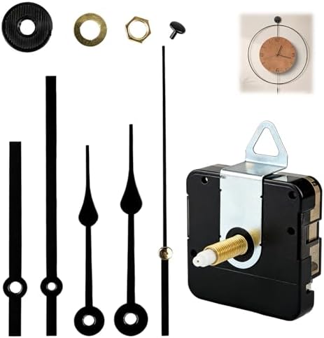 Clock Mechanism Kit, Movement Clock Mechanism Replacement Repair Tools, Silent Sweep Custom Quartz Wall Clocks Motor with 2 Pair Hands, Shaft Length 1-1/5 Inch