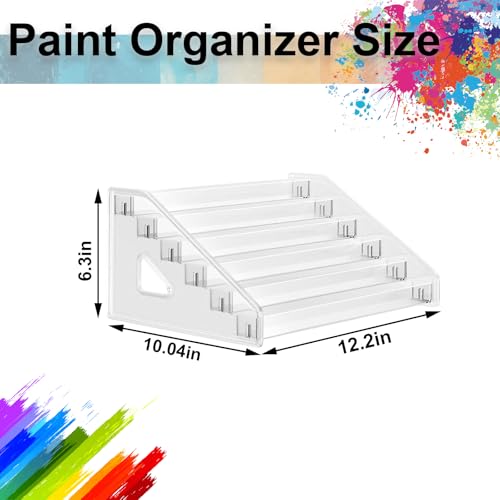 Image of UpChoNice 6-Layer Clear Paint Organizer & Brush Holder, Snap-On Design Miniature Multi-Layer Storage Rack for Model Paints, Alcohol Inks, Nail Polish & Craft Supplies, Easy Assembly