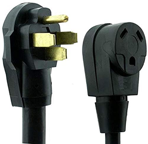 NUSET Lock | NU-Cord RV Dogbone Adapter | 50 Amp Male - 30 Amp Female | RV Accessories & Door Hardware (Black)