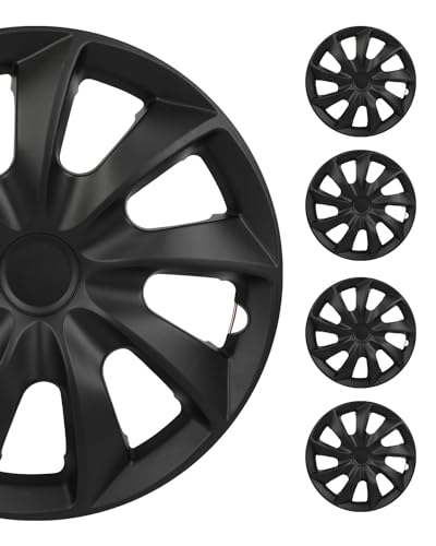 Llantas, Automotive Parts and Accessories SCITOO Snap On Hubcap Auto Tire Replacement Exterior Cap OEM Steel Wheel Hubcaps Wheel Cover Rim 13 Inch Set of 4 PP Black Hub Caps Universal
