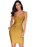 meilun Women's Celebrity Bandage Bodycon Dress Strap Party Pencil Dress (M, Ginger)