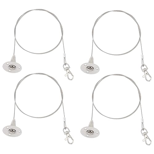 Image of UNICRAFTALE 10 Pcs Adjustable Picture Rail Hanging System Stainless Steel Light Hanging Wires 1.015m Picture Hanging Cable Art Picture Display Cable with Clasp for Wall Picture Photo Light