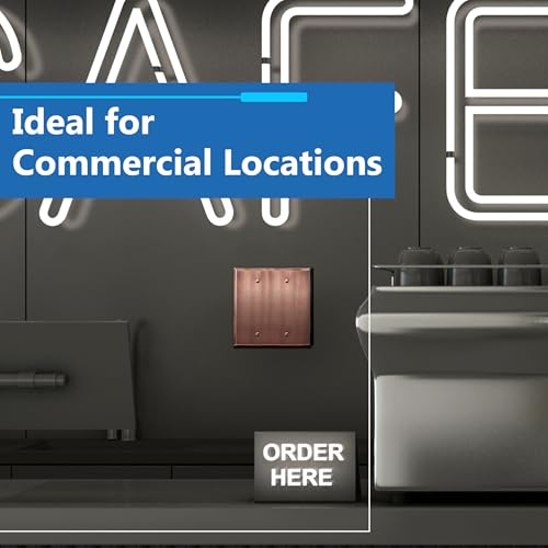 Image of LIDER Blank Metal Wall Plate, Stainless Steel Blank Outlet Cover, Corrosion Resistant, Mid-Size 2-Gang 4.88 inch x 4.92 inch, 201 Stainless Steel, LMWP-02M-AC, Antique Copper