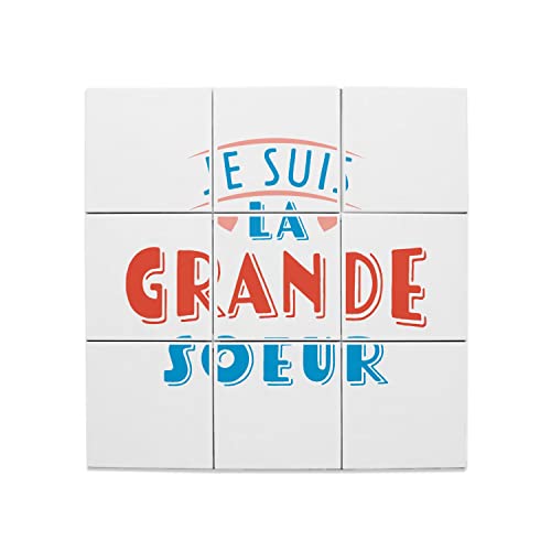 Carreaux céramique Je Suis la Grande Soeur tableau mural enfant 60x60cm