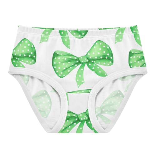 Watercolor Green Bows White Dots Panties for Girl Toddler Underwear Floral Cotton Funny Briefs Girls Undies 2t