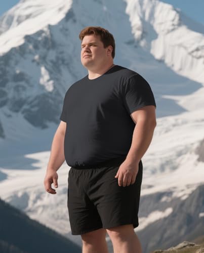 Big and Tall T Shirts for Men, Oversize Cotton Crew Neck T-Shirts, Short Sleeve Pullover Casual Loose Basic Tee Tops 4XL-8XL3