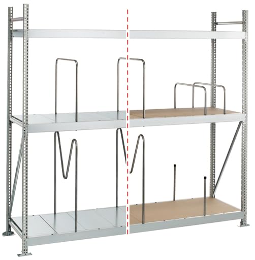 GR WS 3000 - Estantería de gran tensión, con aglomerado, 2000 x 1500 x 800 mm, galvanizado, 3 niveles, carga de 500 kg, carga en campo 1500 kg