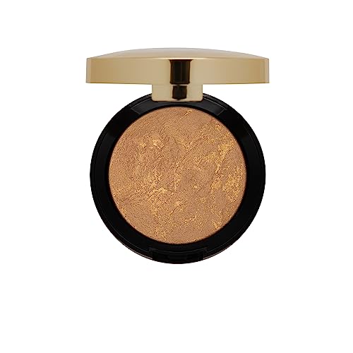 Milani Bronzer Powder - Baked Bronzer Made in Italy, Bronzing Shimmer Highlighter Makeup for Contour -Soleil