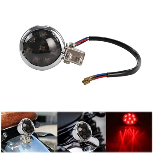 Luz trasera de freno de 12V con soporte ajustable para moto Chopper 6