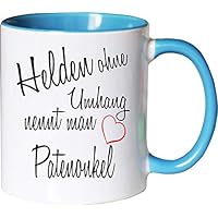 Tasse En Forme De Cœur Chaud Avec Inscription En Allemand"Weltbeste Mama Papa Oma Opa Tante Onkel Freund Freundin Kaffee Kaffee Mug Au Lait, Weiß-Hellblau, Trauzeugin
