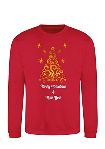 Sweat-shirt pour adultes Edward Sinclair rouge imprimé multicolore de Noël taille S