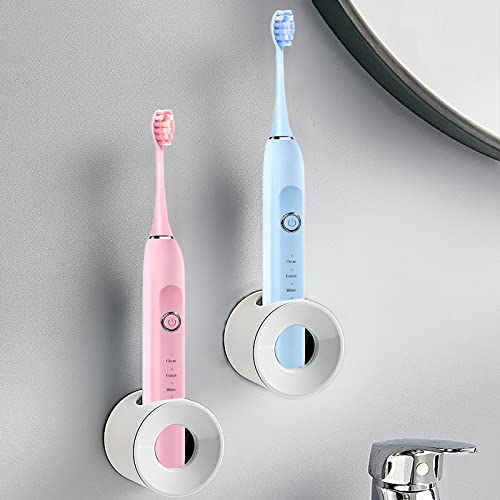 2 Stück Elektrische Zahnbürste Halter, Selbstklebender Badezimmer Zahnbürstenhalter Wandmontage, Universal Ohne Bohren Zahnbürsten Organizer Elektrischer Zahnbürstenhalter für Dusche Platzsparend Cover