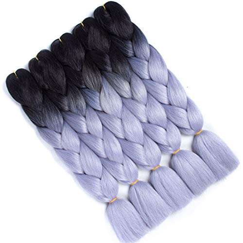 Ombre Braiding Hair Kanekalon Synthetic Braiding Hair Extensions 5pieces for Braiding Box Braids