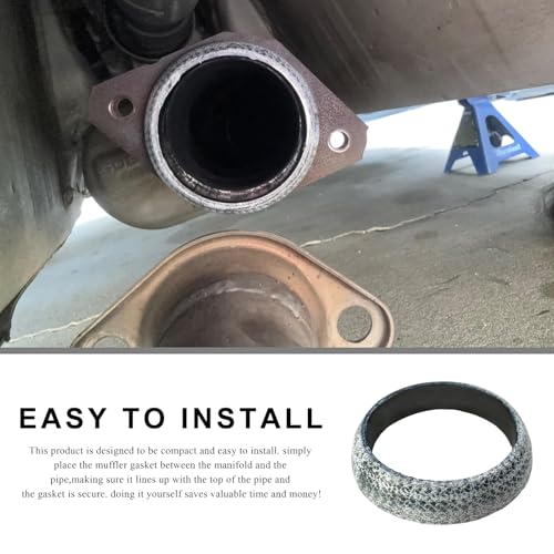 Image of ID 65mm Car Exhaust Gasket, High Grade Graphite Exhaust Flange Gasket Muffler Ring, Universal Leakproof Manifold Downpipe Exhausts Donut Gaskets Replacement for SUV Truck RV
